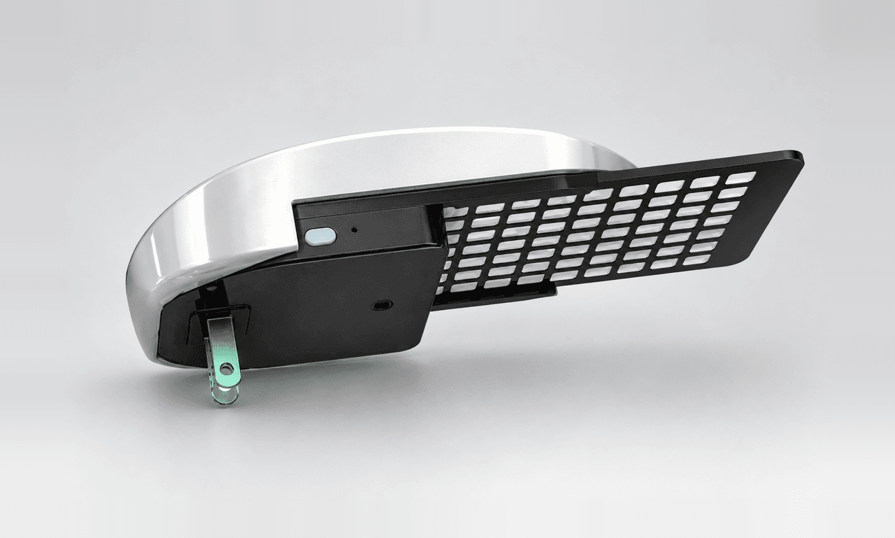 Curved Housing with Perforated Hinged Panel