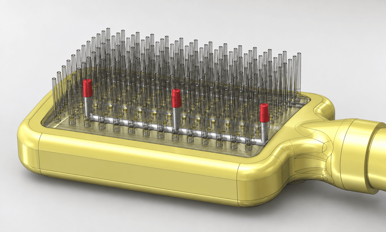 Paddle Brush with Pin Array