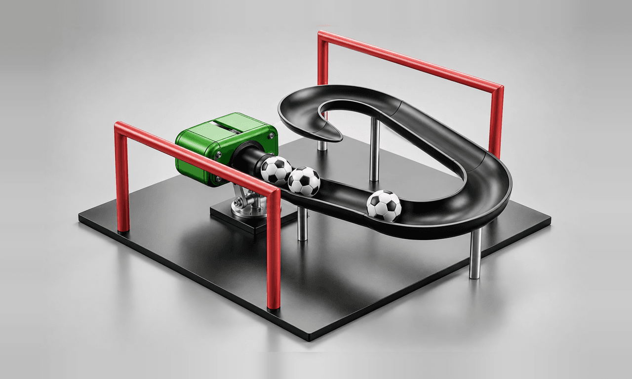 Desktop Ball-Track Toy with Goal Frames