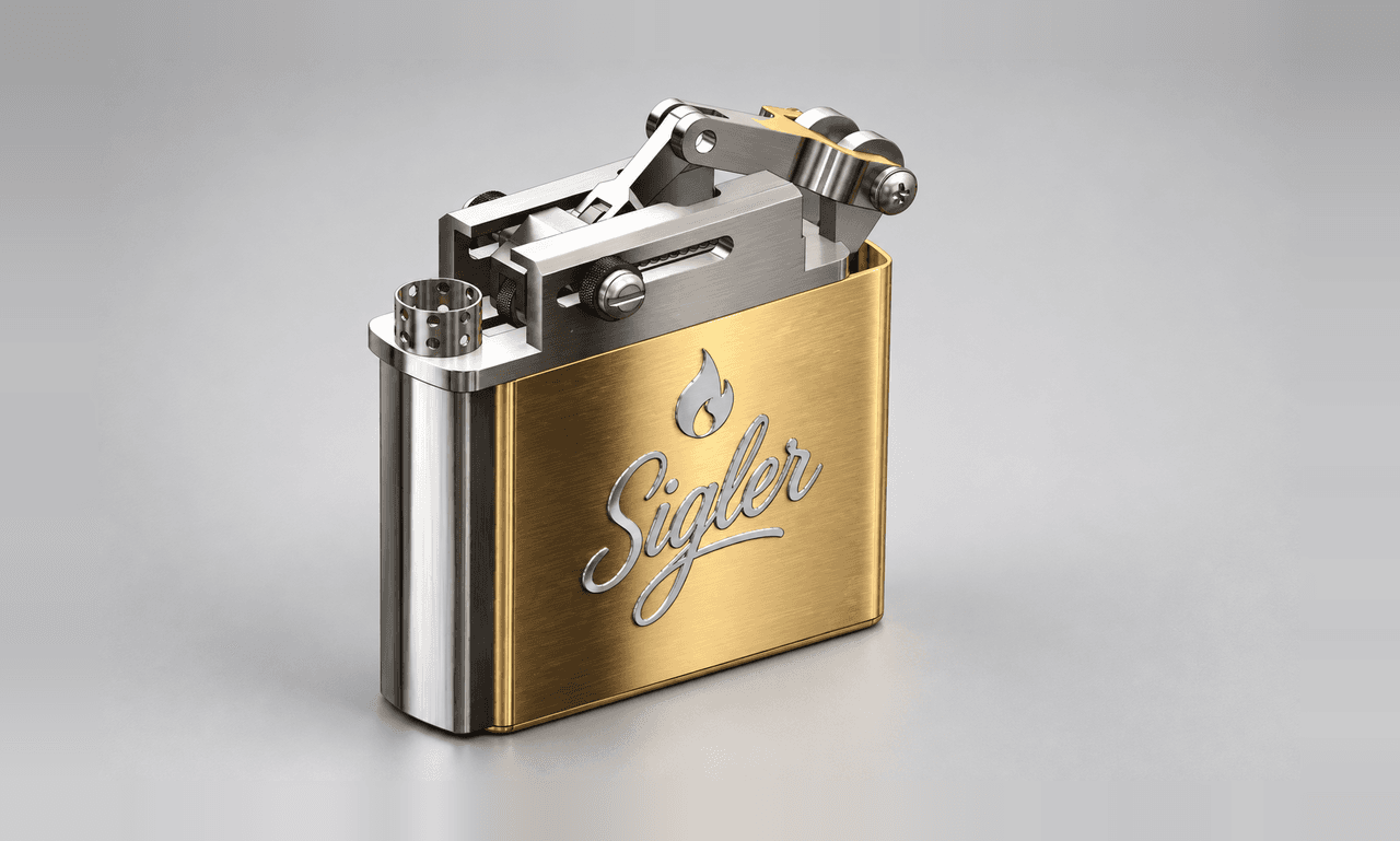 Pocket Lighter with Hinged Striker Mechanism