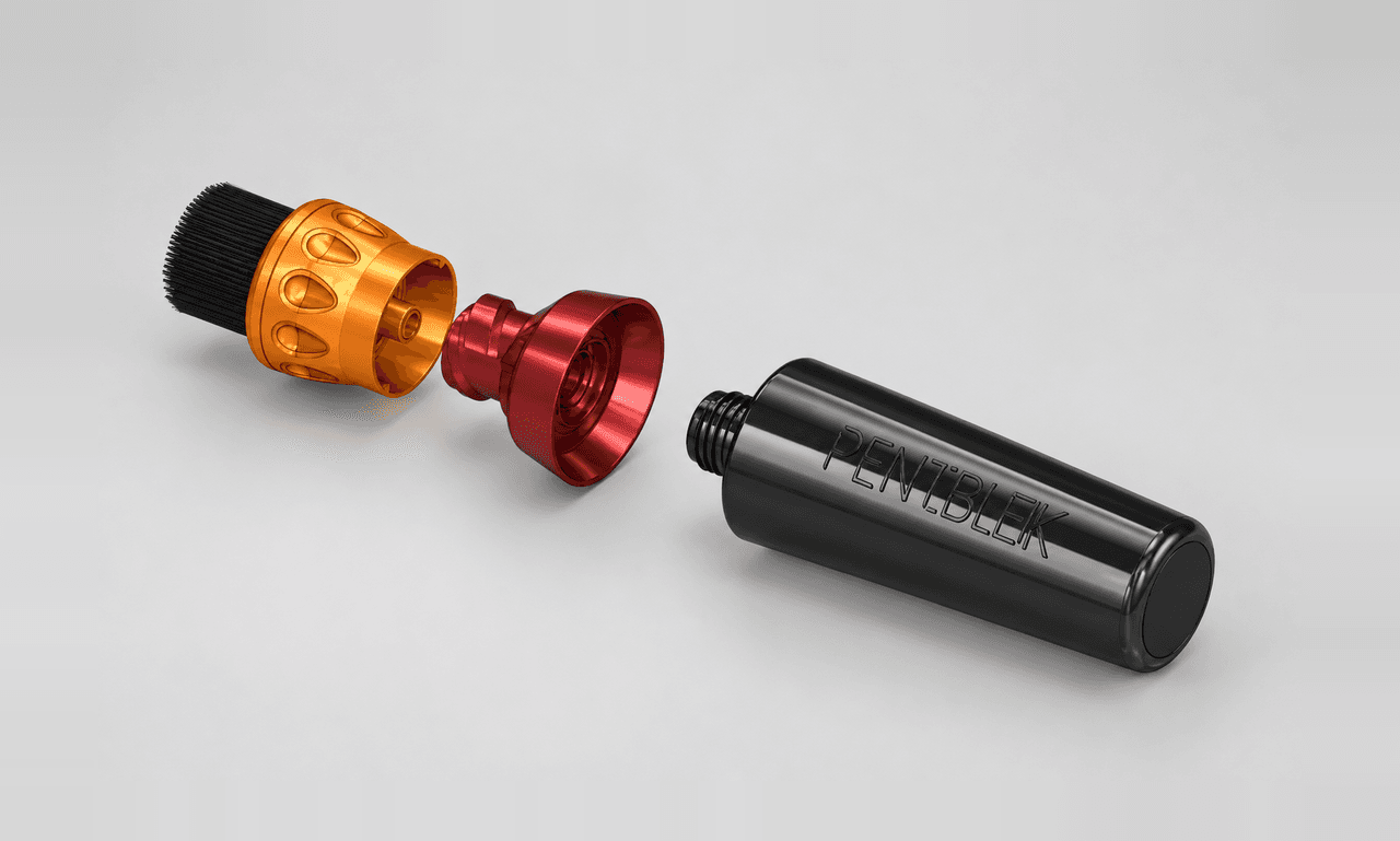 Exploded Multi-Part Cylindrical Assembly