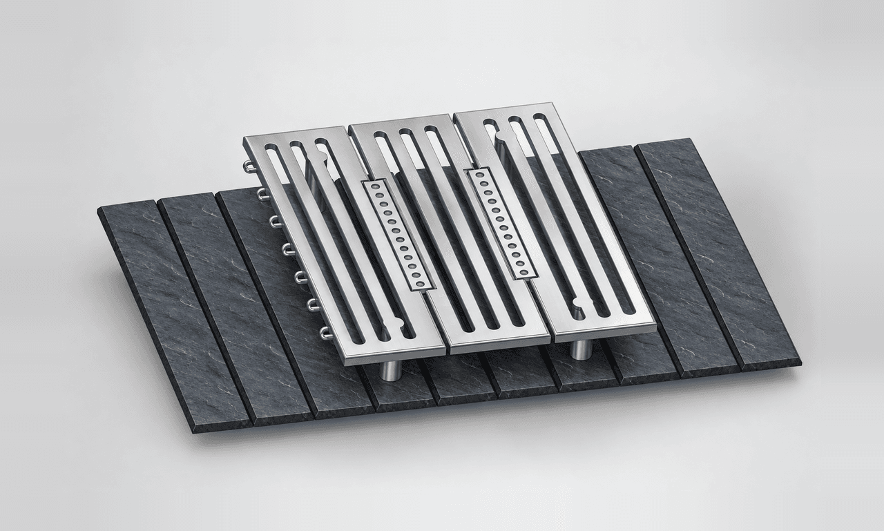 Slotted Grate Plate on Tiled Base