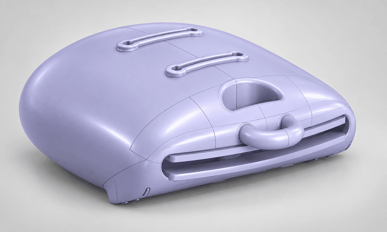 Rounded Clamshell Unit with Handles and Slot Opening