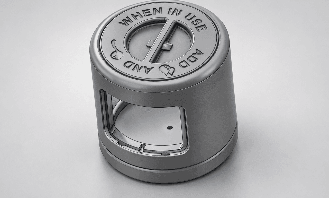 Cylindrical Container with Embossed Lid and Viewing Window
