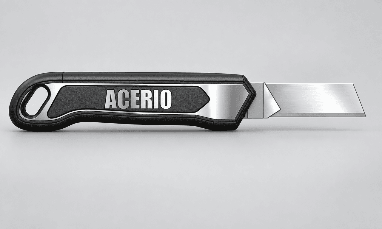 Utility Knife with Branded Grip Handle