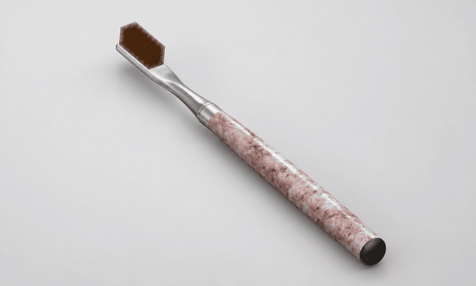 Brush with Marbled Handle and Metal Ferrule